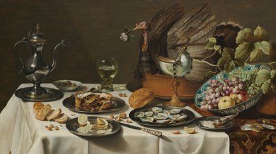 Still Life with Turkey Pie by Pieter Claesz